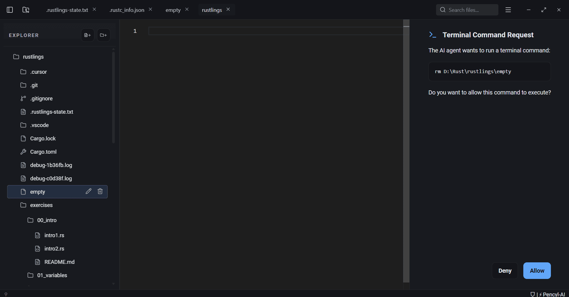 Terminal request preview